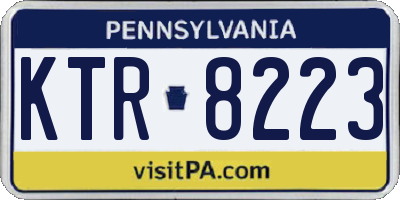 PA license plate KTR8223