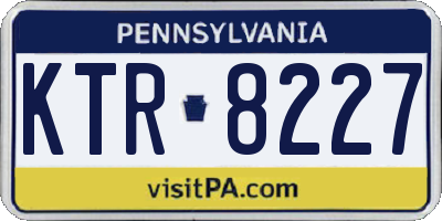 PA license plate KTR8227