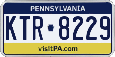 PA license plate KTR8229
