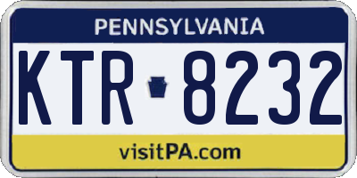 PA license plate KTR8232