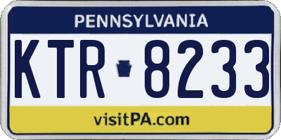 PA license plate KTR8233