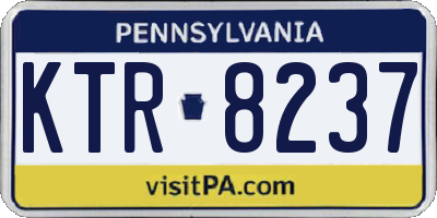 PA license plate KTR8237