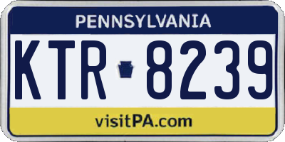 PA license plate KTR8239