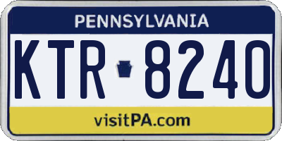 PA license plate KTR8240