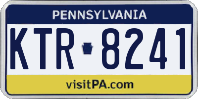 PA license plate KTR8241
