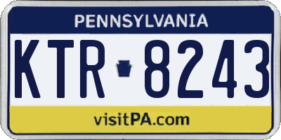 PA license plate KTR8243