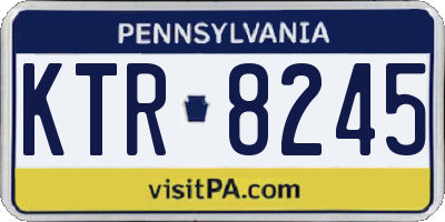 PA license plate KTR8245
