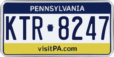 PA license plate KTR8247