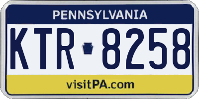 PA license plate KTR8258
