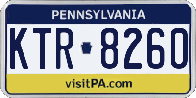 PA license plate KTR8260