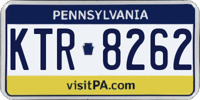 PA license plate KTR8262