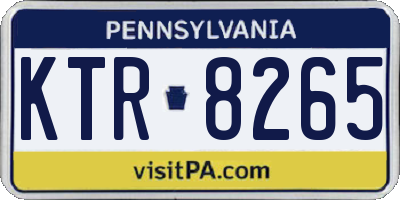 PA license plate KTR8265