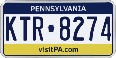PA license plate KTR8274