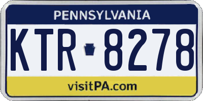 PA license plate KTR8278