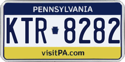 PA license plate KTR8282