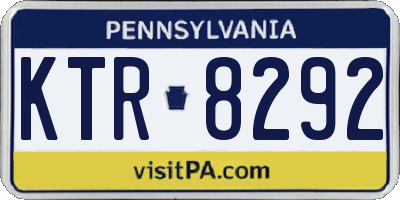 PA license plate KTR8292