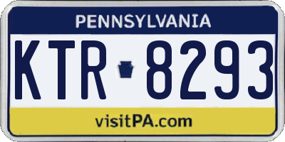 PA license plate KTR8293