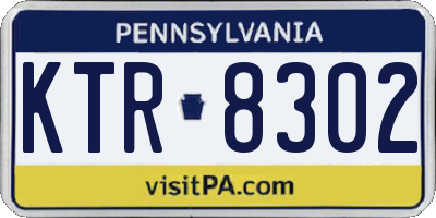 PA license plate KTR8302