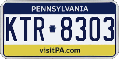 PA license plate KTR8303