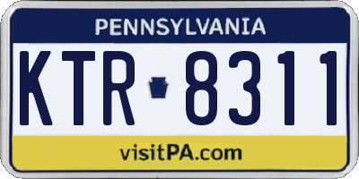 PA license plate KTR8311