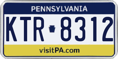 PA license plate KTR8312