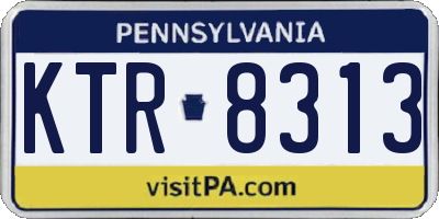 PA license plate KTR8313