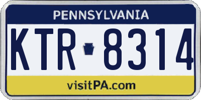 PA license plate KTR8314