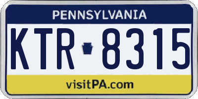 PA license plate KTR8315