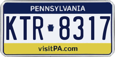 PA license plate KTR8317