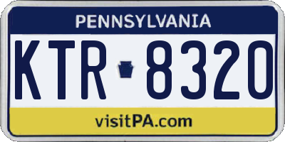 PA license plate KTR8320
