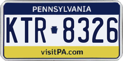 PA license plate KTR8326