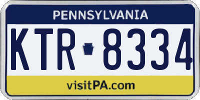PA license plate KTR8334