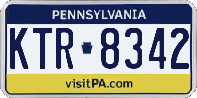 PA license plate KTR8342