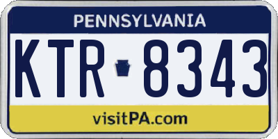 PA license plate KTR8343