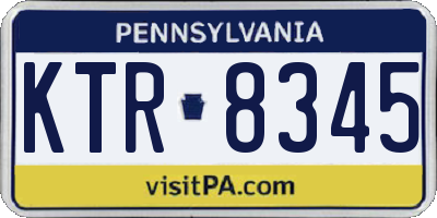 PA license plate KTR8345