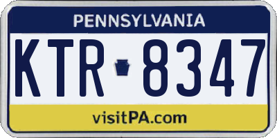 PA license plate KTR8347