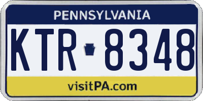 PA license plate KTR8348