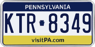 PA license plate KTR8349