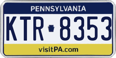 PA license plate KTR8353