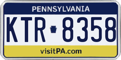 PA license plate KTR8358