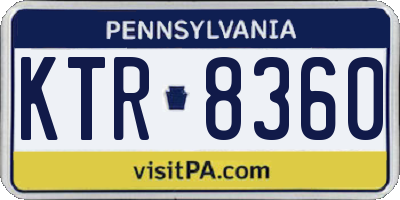 PA license plate KTR8360