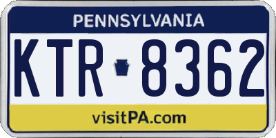 PA license plate KTR8362