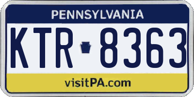 PA license plate KTR8363