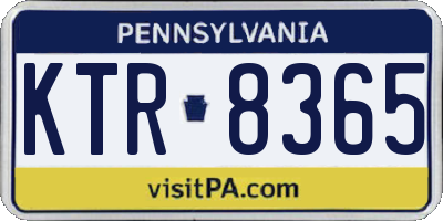 PA license plate KTR8365