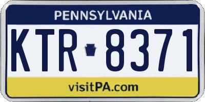PA license plate KTR8371