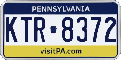 PA license plate KTR8372