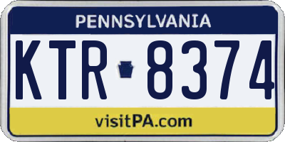PA license plate KTR8374
