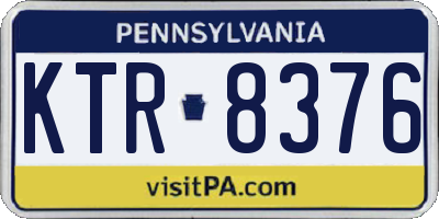 PA license plate KTR8376