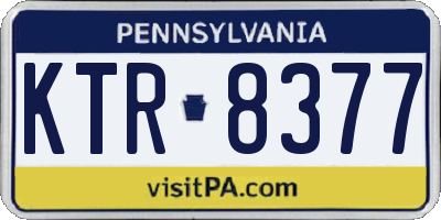 PA license plate KTR8377
