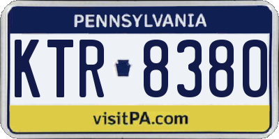 PA license plate KTR8380
